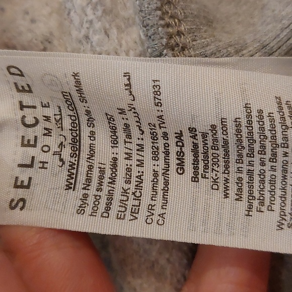 Selected homme indigo men cotton hoodie size M - Picture 6 of 7